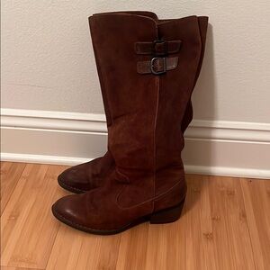 Brown Leather Knee-High Boots